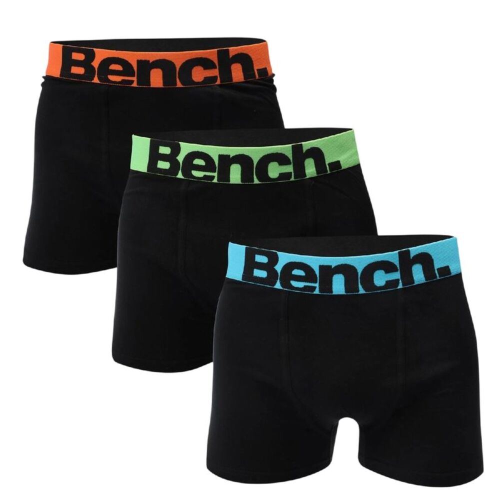 Bench Mens Action Logo Boxer Shorts (Pack of 3) / Black